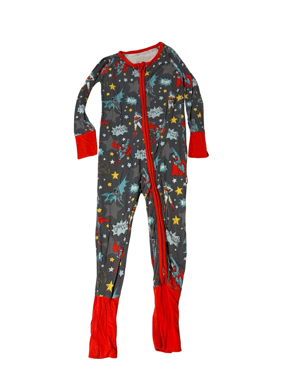Little Sleepies DC Justice League Zippy Pajamas 2T Superman Batman Bamboo EUC